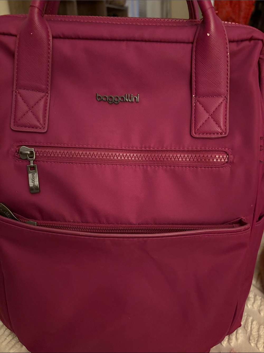 Baggallini Fuchsia Nylon Backpack Tote